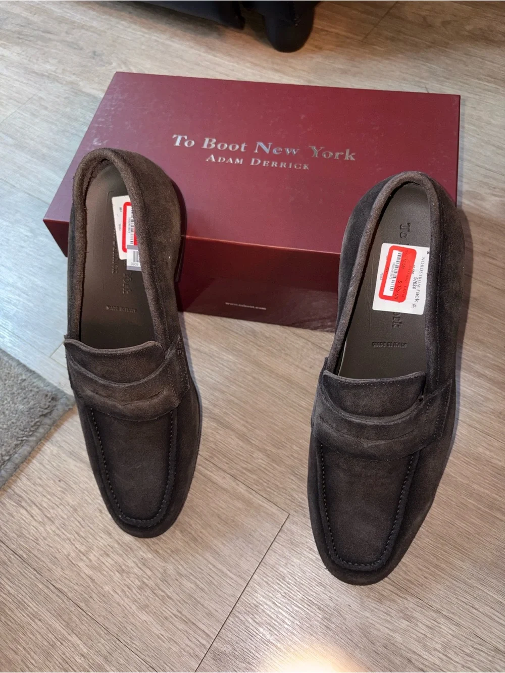 To Boot Men's Gray Suede Penny Loafers